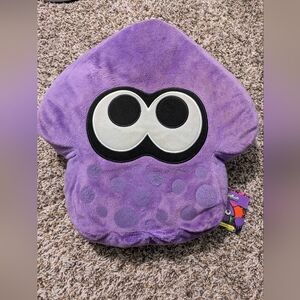 Splatoon Purple Squid Plush Cushion 14" USED